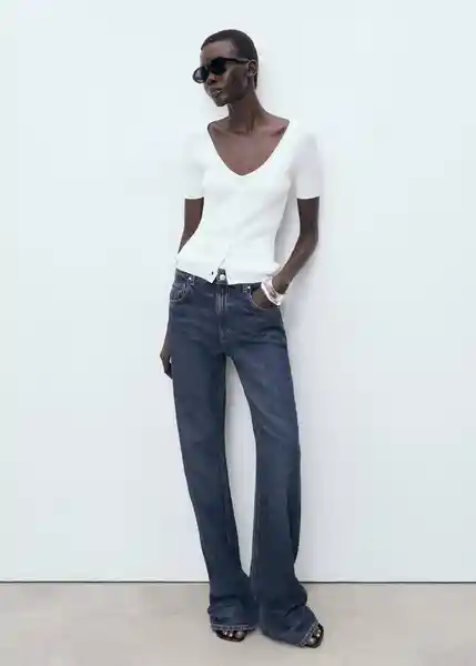 Jersey Orquidea Blanco Talla S Mujer Mango