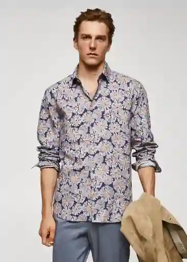 Camisa Furo Navy Talla L Hombre Mango