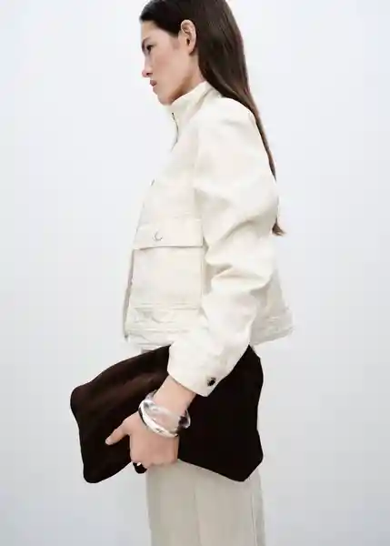 Chaqueta Cazadora Mara Offwhite Talla S Mujer Mango