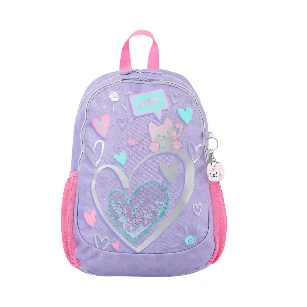 Morral Totto Para Niña Selfie Cat M Morado
