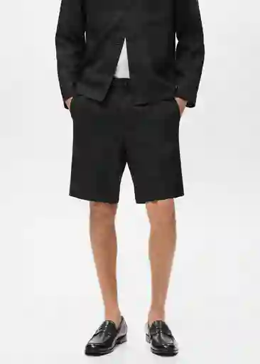 Bermuda Banarea Negro Talla 40 Hombre Mango