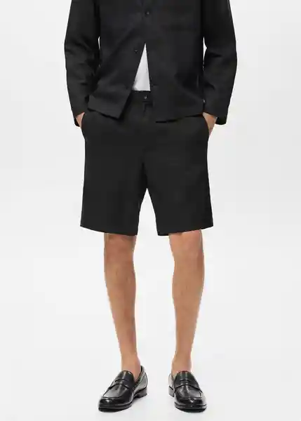 Bermuda Banarea Negro Talla 40 Hombre Mango