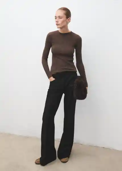 Saco Jersey Agustina Chocolate Talla S Mujer Mango