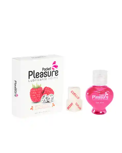 Lub. Intimo Frambuesa 20 Ml + Dados Pocket Pleasure - Pleasure - D.