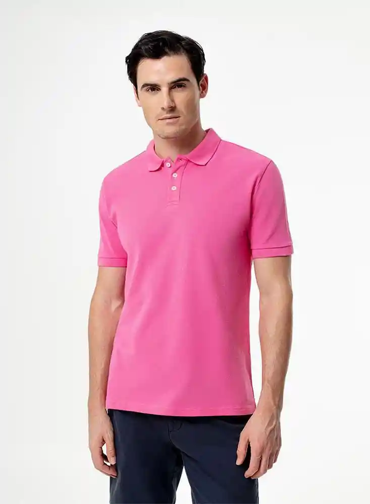 Camiseta Con Cuello Hombre Xl - Rosado