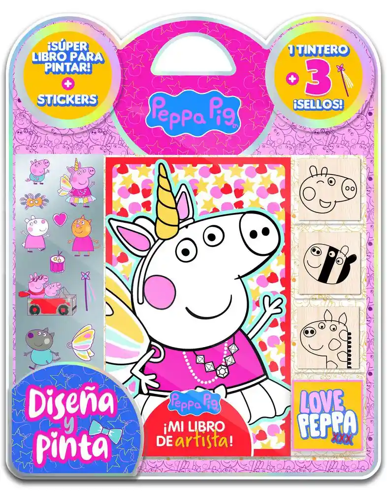 Libro Diseña y Pinta Sellos Peppa Pig Disney