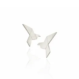 More Aretes Grulla Origami Topos Plata