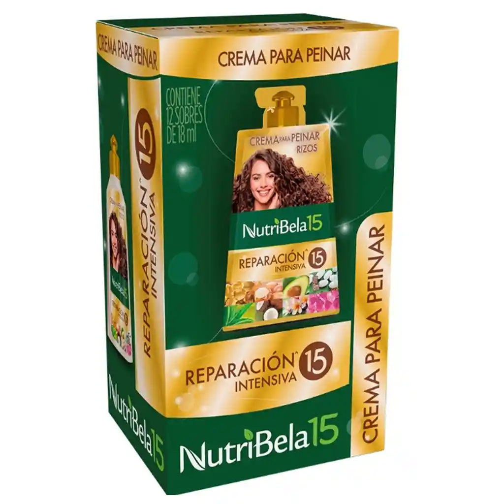 Crema Para Peinar Nutribela Reparacion Intensiva X 12 Sobres C/u