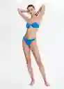 Top Bikini Maca Azul Talla M Mujer Mango