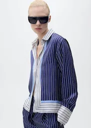 Camisa Shirty Azul Talla M Mujer Mango