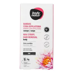 Body Natul Banda Cera Depilatoria Cuerpo Con Flor de Lot 16 x 2