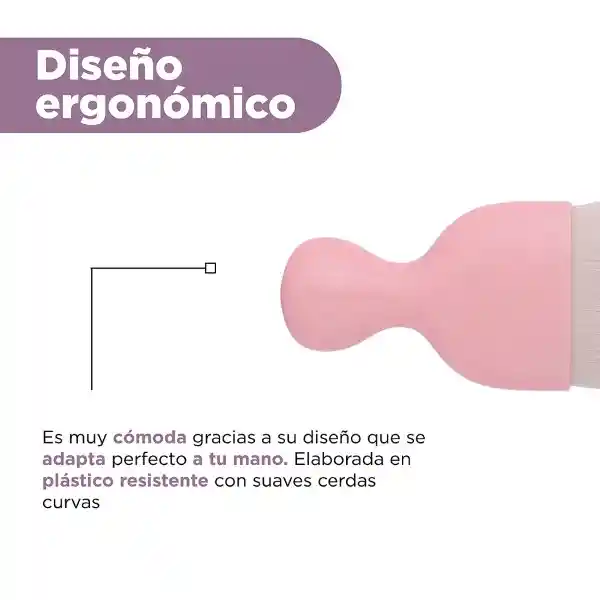 Brocha Curva Para Base Con Recipiente Rosa Miniso