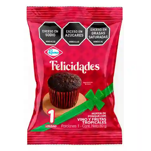 Muffin Ponqué Vino Frutas Tropicales Ramo