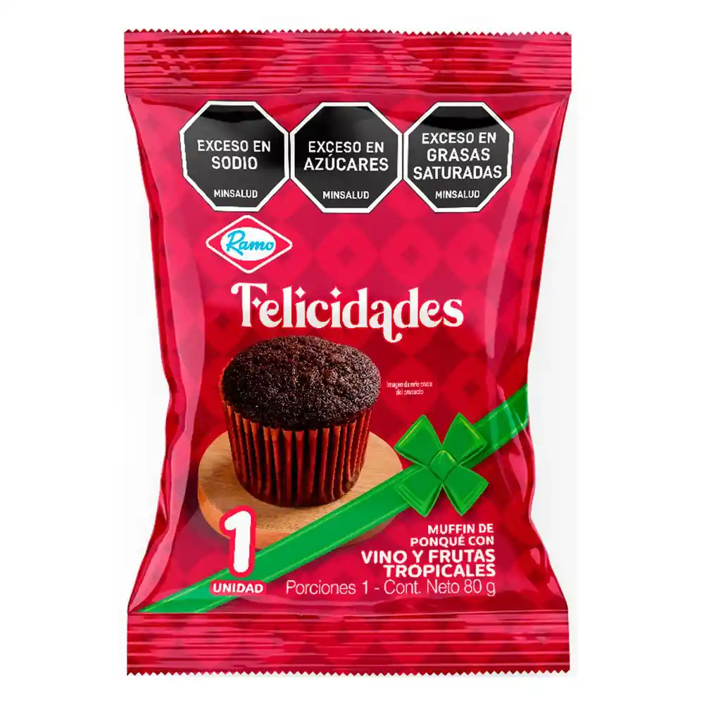 Muffin Ponqué Vino Frutas Tropicales Ramo