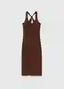 Vestido Mint Marron Talla S Mujer Mango