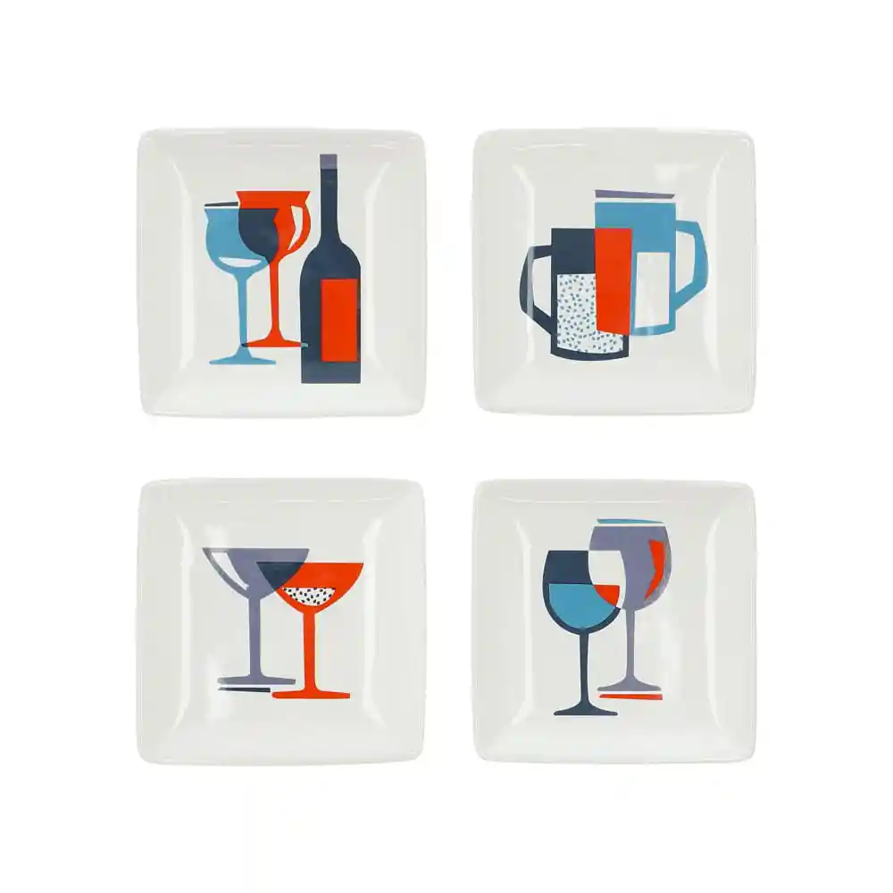 Set de Platos Coctel Multicolor Diseño 0001