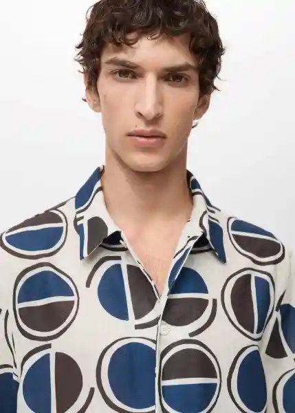 Camisa Begur Blanco Talla M Hombre Mango