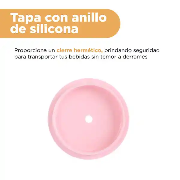 Vaso Con Doble Pared y Pitillo Chikawa Rosa 700 mL Miniso