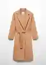 Abrigo Batin Camel Talla 24 Mujer Mango