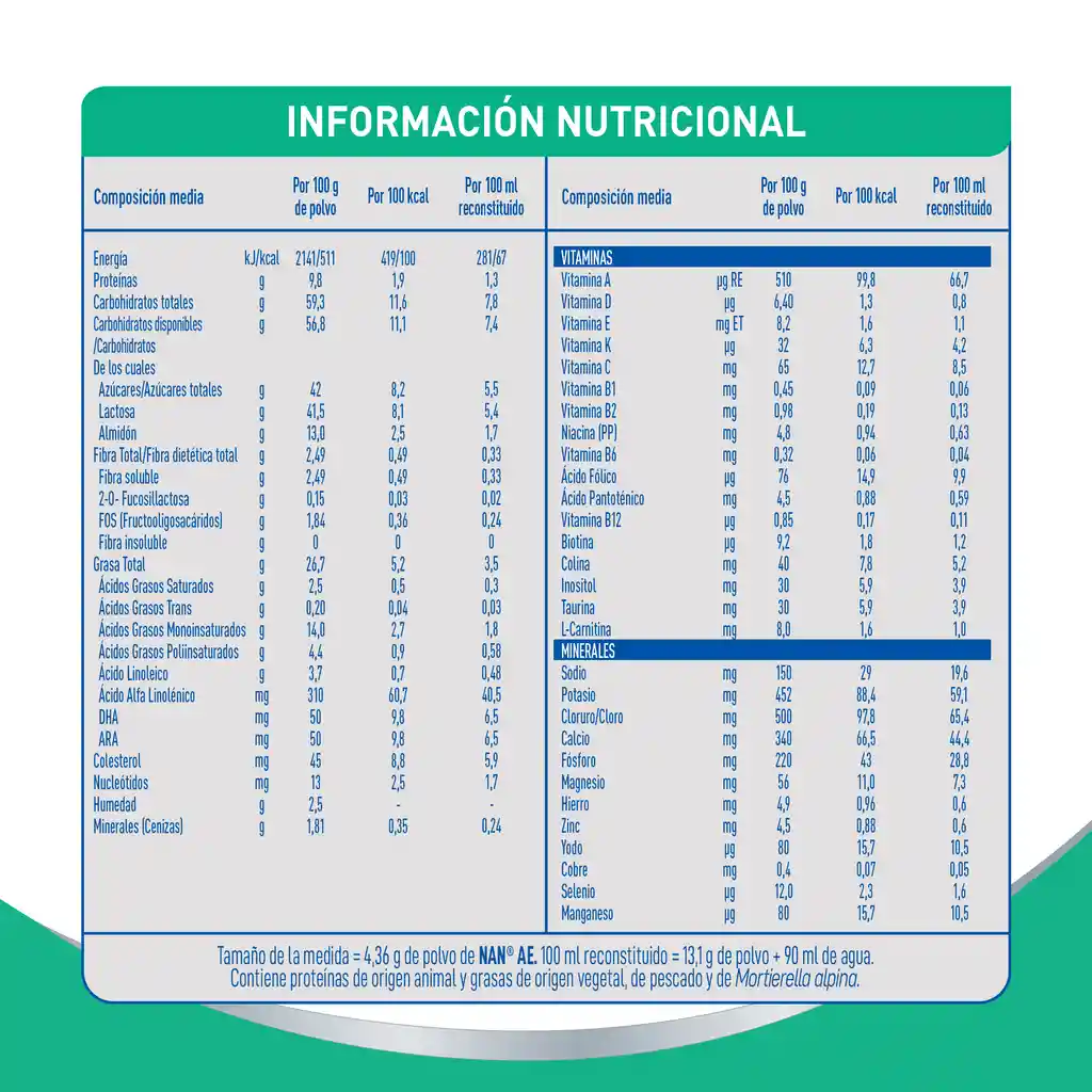 Fórmula infantil NAN EXPERTPRO AE x 800g