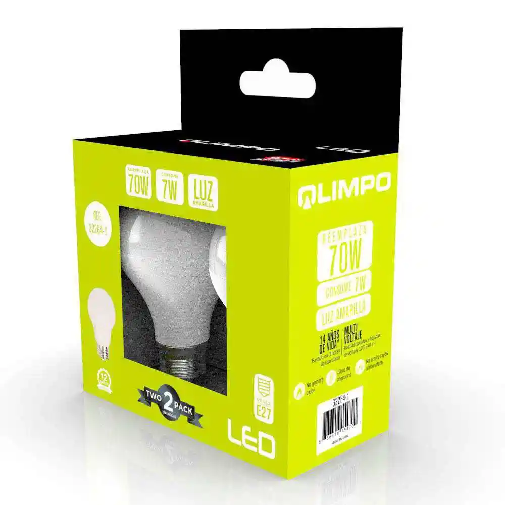 Bombillo Olimpo A55 E27 Luz Amarilla 7 W