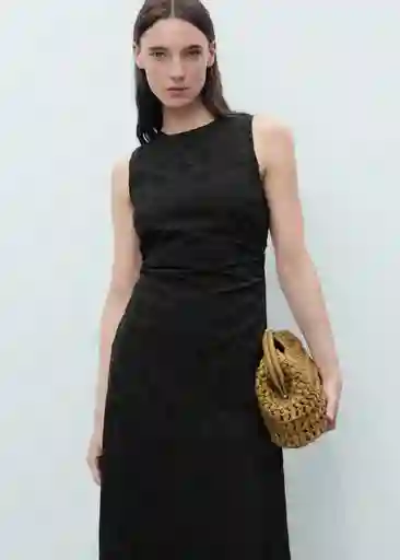 Vestido Peach Negro Talla S Mujer Mango