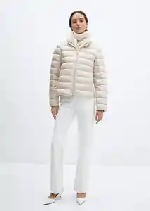 Abrigo Anorak Plumi Beige Talla L Mujer Mango