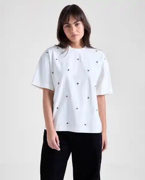 Camiseta Mujer Crudo Talla S 609G009_CRU110606 Americanino