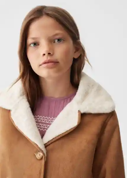Abrigo Mariona Camel Talla 07 Niña Mango