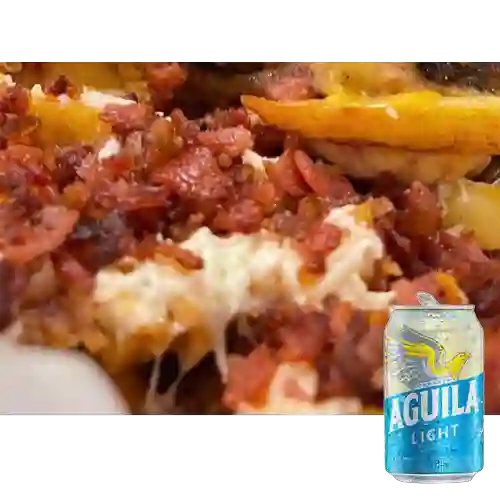 Combo Salchilobo X1 + Cerveza Aguila Light Lta 330ml