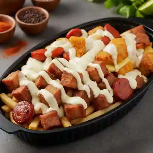 Papas lomito chorizo chicharron