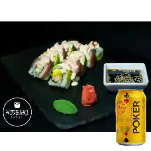 Combo Samurai Rolls + Cerveza Poker Lta 330ml