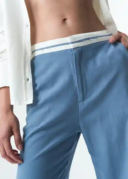 Pantalón Helen Mujer Azul Colonia Medio Talla 10 533G360 Naf Naf