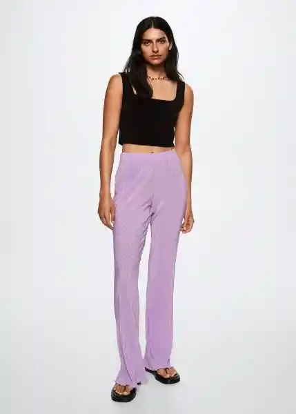 Pantalón Monica Malva Talla 24 Mujer Mango