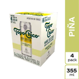 Hard Seltzer Topochico Piña Lata 355ml x 4 Unds