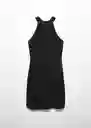 Vestido Xlazo Negro Talla M Mujer Mango