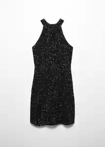 Vestido Xlazo Negro Talla M Mujer Mango