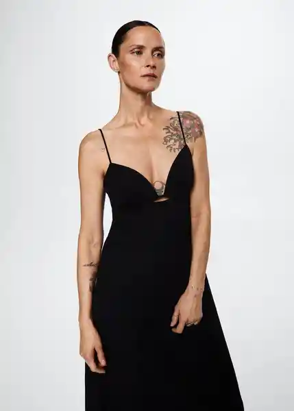 Vestido Vani Negro Talla S Mujer Mango