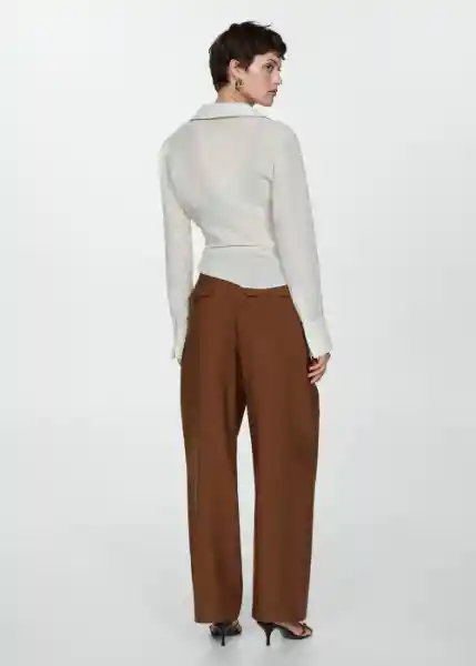 Pantalón Hugo Tabaco Talla 34 Mujer Mango