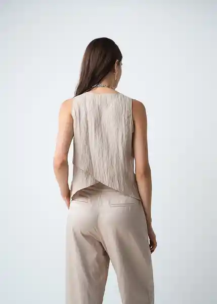 Camisa Luli Mujer Beige Escarcha Claro Talla L 513G398 Naf Naf