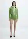 Chaqueta Nápoles Verde Talla M Mujer Mango