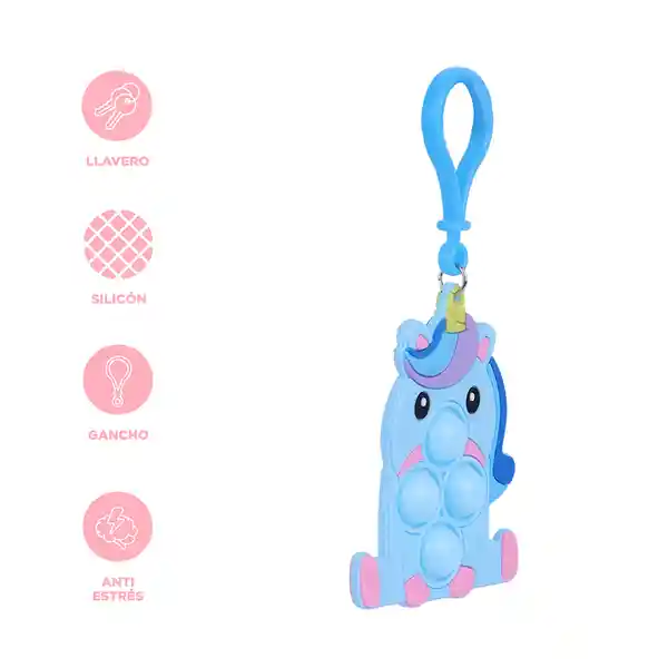 Adorno Juguetes Sensoriales Antiestrés Unicornio Azul Miniso