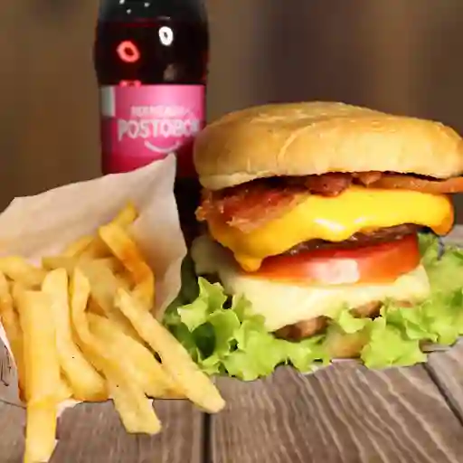 Combo hamburguesa especial + papas+ gase