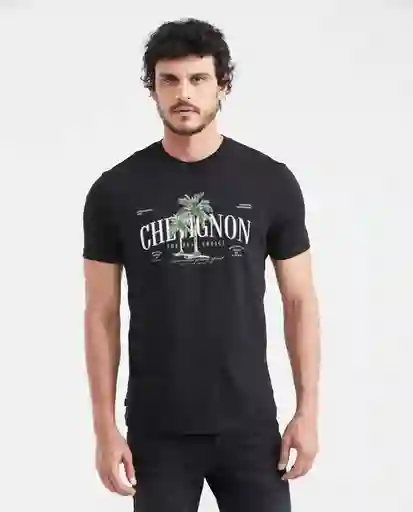 Camiseta Graphic Negro Sombrío Ultra Oscuro T. M Chevignon