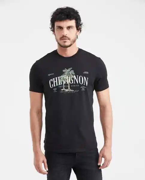 Camiseta Graphic Negro Sombrío Ultra Oscuro T. M Chevignon