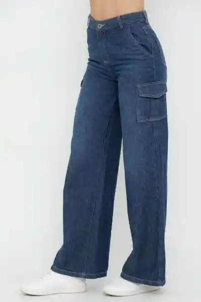 Jean Lexon Cargo Color Azul Medio Talla 6 Ragged