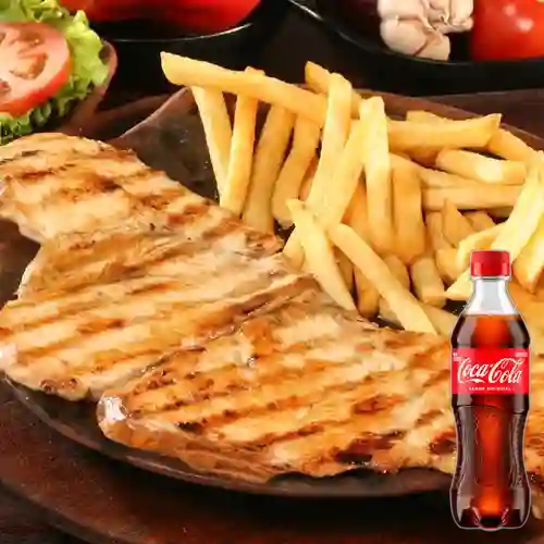 Pechuga de Pollo Deshuesada. + Cocacola Org 400ml