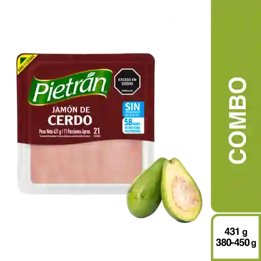 Combo Pietran Jamon sin Conservantes 431 g + Aguacate Lorena