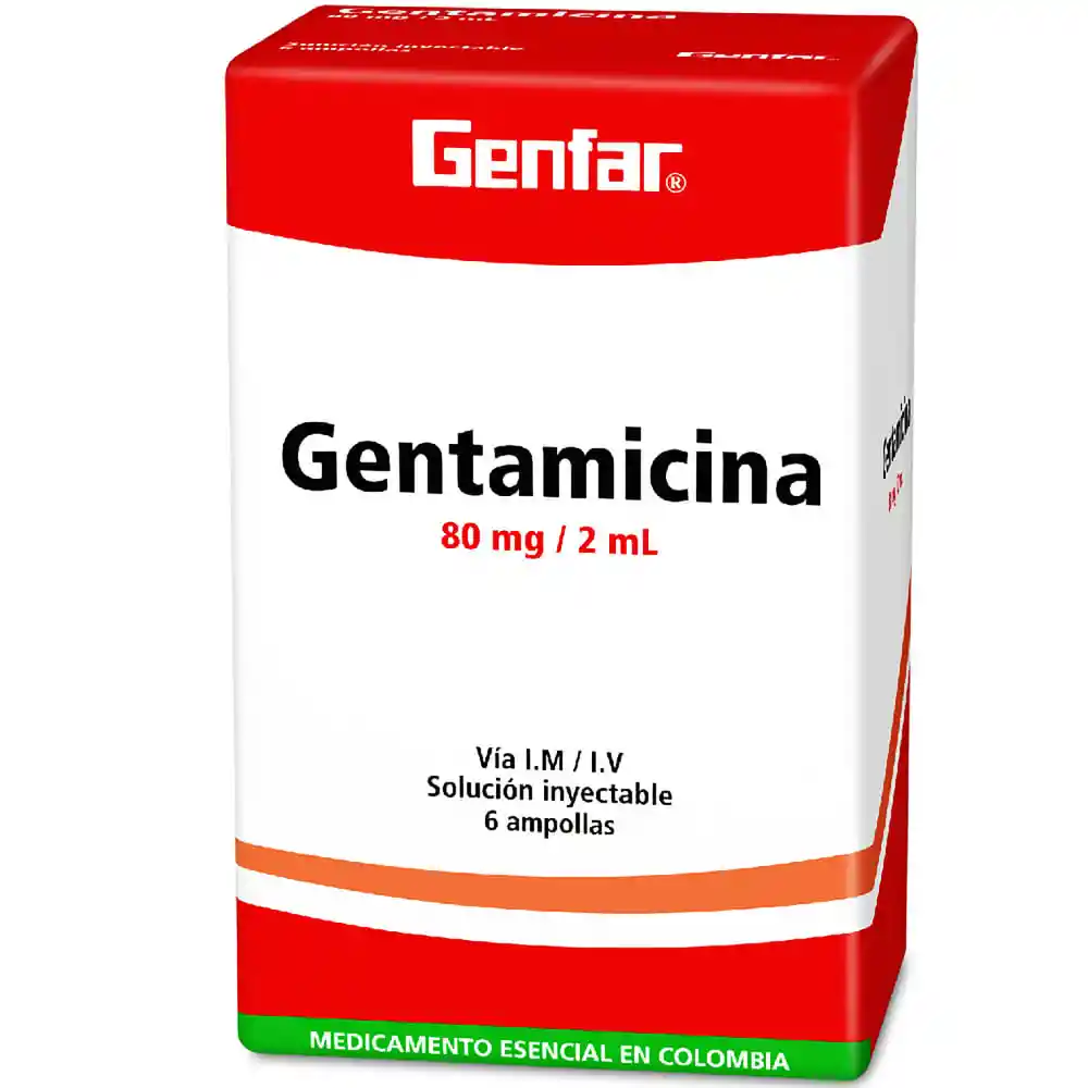 Genfar Gentamicina Solución Inyectable (80 mg)