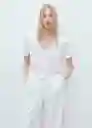 Camiseta Vispi Blanco Talla S Mujer Mango